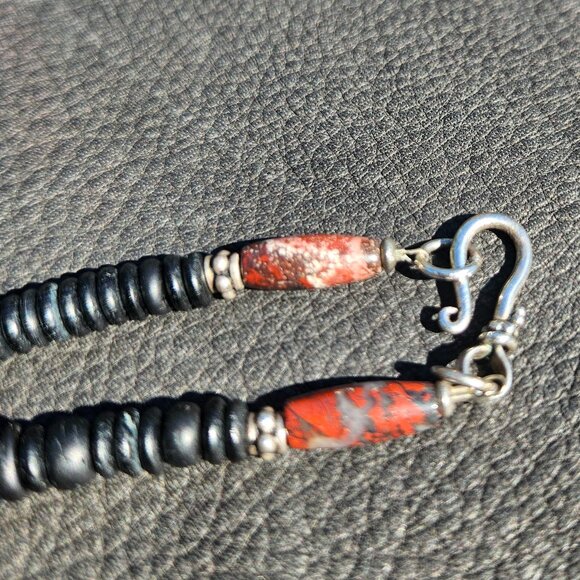 Red Jasper and Sterling Silver Beaded Necklace - Picture 5 of 6